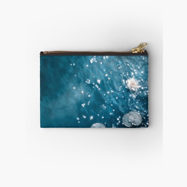 Item preview, Serene Blue Water Lilies Pond with Sparkling Sunlight Bokeh — Lotus Floral Aesthetic designed and sold by LYAN-STORE.