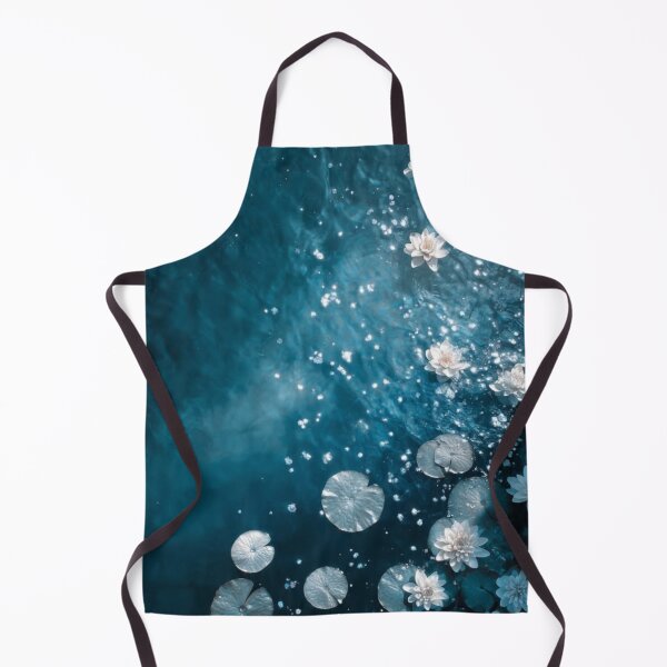 Item preview, Serene Blue Water Lilies Pond with Sparkling Sunlight Bokeh — Lotus Floral Aesthetic designed and sold by LYAN-STORE.