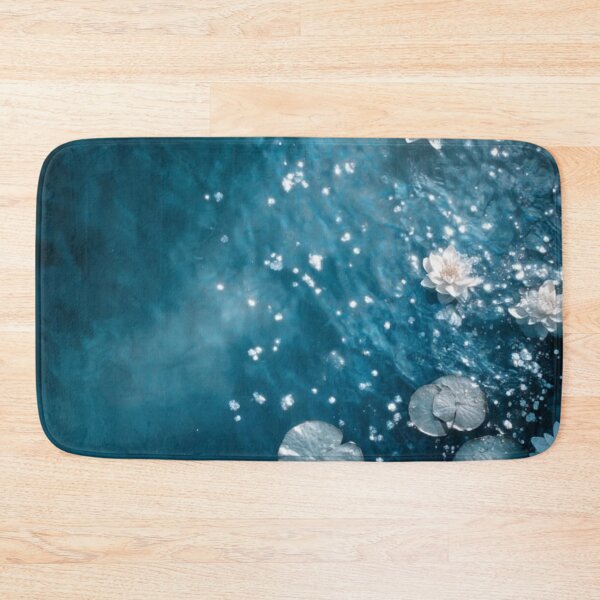 Item preview, Serene Blue Water Lilies Pond with Sparkling Sunlight Bokeh — Lotus Floral Aesthetic designed and sold by LYAN-STORE.