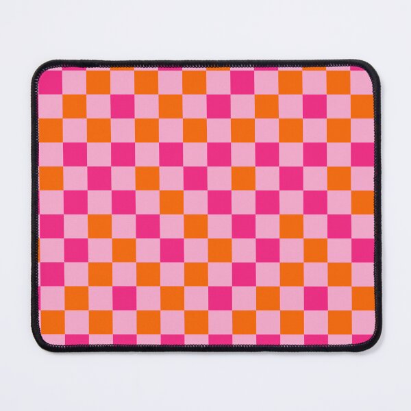 Item preview, Orange And Pink On Soft Pink Checkered Pattern designed and sold by PatternTitan.