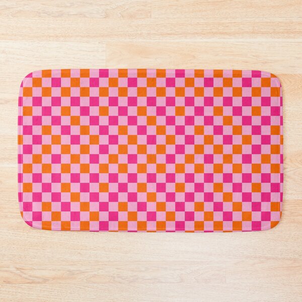 Item preview, Orange And Pink On Soft Pink Checkered Pattern   designed and sold by PatternTitan.