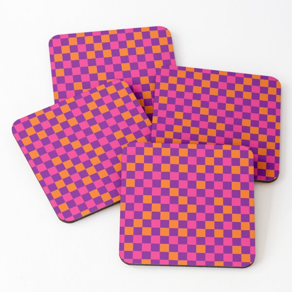 Item preview, Orange And Pink On Purple Checkered Pattern   designed and sold by PatternTitan.