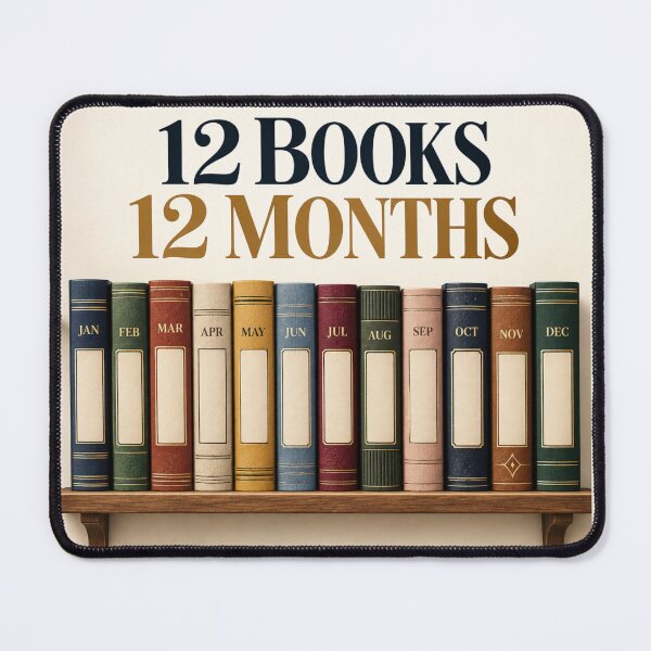 Item preview, 12 Books 12 Months Reading Challenge – Yearly Book Tracker Poster designed and sold by astersgraphics.