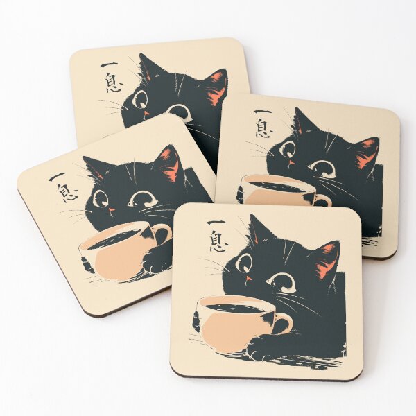 Item preview, Cozy Black Cat Coffee Cup Japanese Aesthetic designed and sold by mustbewhy.