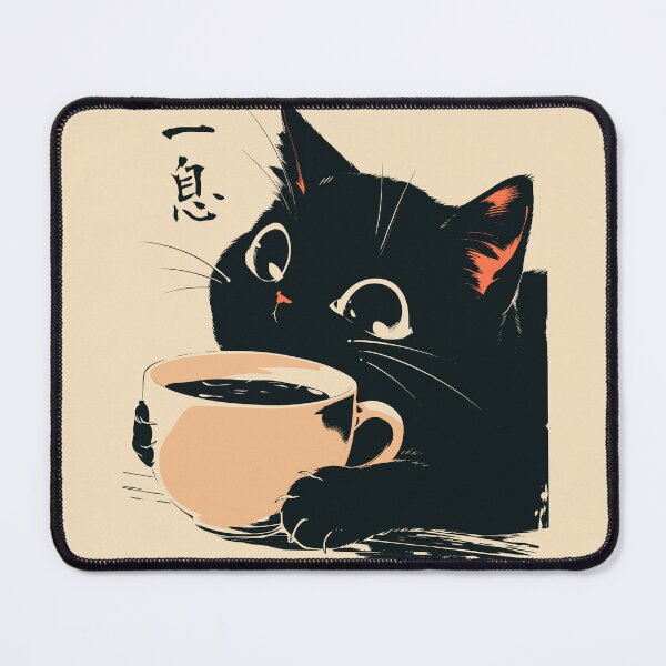 Item preview, Cozy Black Cat Coffee Cup Japanese Aesthetic designed and sold by mustbewhy.