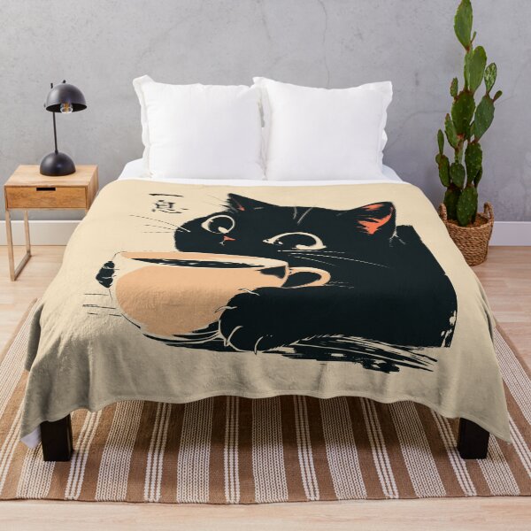 Item preview, Cozy Black Cat Coffee Cup Japanese Aesthetic designed and sold by mustbewhy.