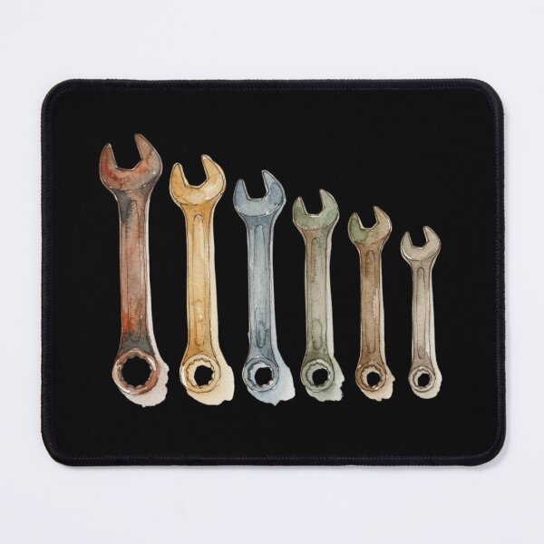 Item preview, Vintage Watercolor Wrench Mechanic Tool Set Art designed and sold by bvdesignart.
