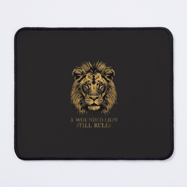 Item preview, A Wounded Lion Still Rules - Mental Toughness Resilience Quote Grunge Lion Art designed and sold by Bennie Singh.