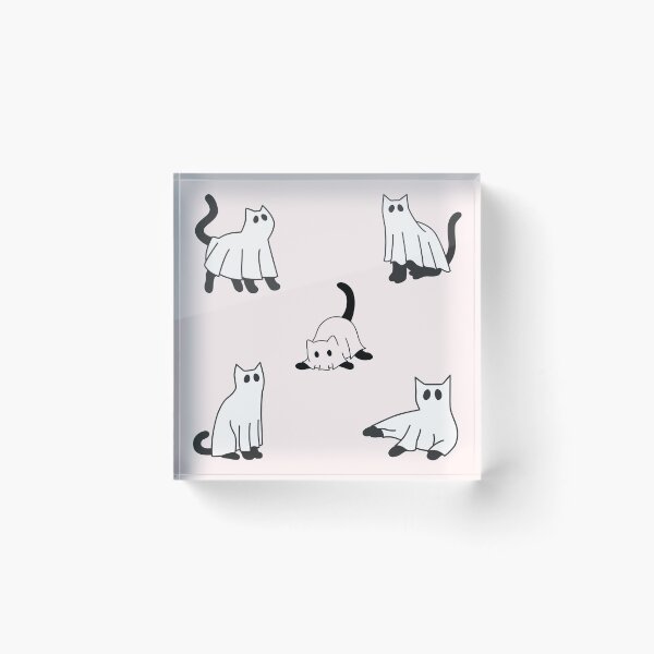 Item preview, sheet ghost cats designed and sold by Neadoodles.