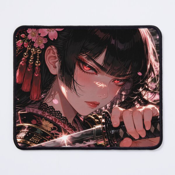 Item preview, Anime Samurai Girl with Sakura Hair Comb and Katana designed and sold by RGB-crayon.