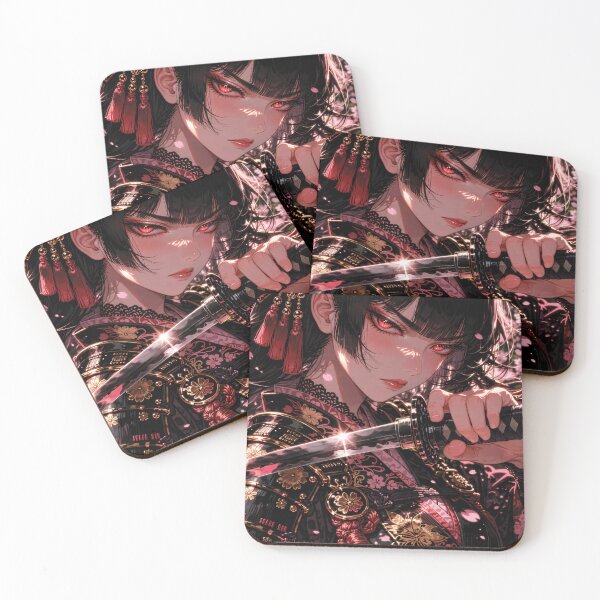 Item preview, Anime Samurai Girl with Sakura Hair Comb and Katana designed and sold by RGB-crayon.