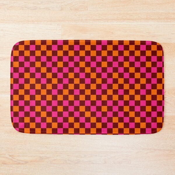 Item preview, Orange And Pink On Red Checkered Pattern   designed and sold by PatternTitan.
