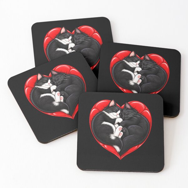 Item preview, Two Cats One Heart – Cute Black Cat Love Design designed and sold by BigfeetLittlepaws.