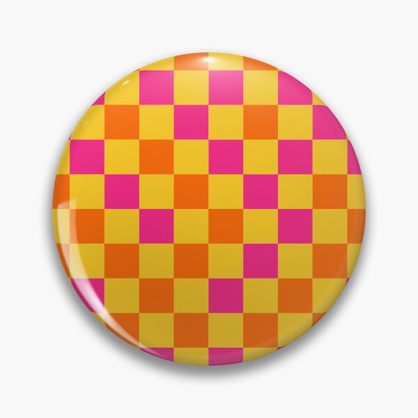 Item preview, Orange And Pink On Yellow Checkered Pattern   designed and sold by PatternTitan.