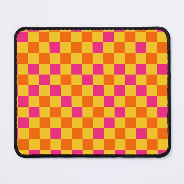 Item preview, Orange And Pink On Yellow Checkered Pattern designed and sold by PatternTitan.