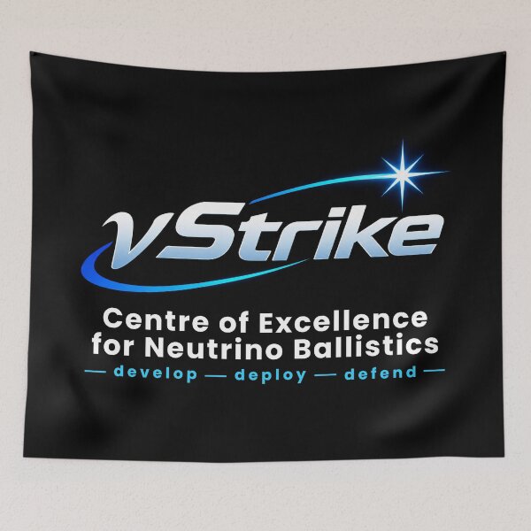 Item preview, Nu Strike: Centre of Excellence for Neutrino Ballistics (dark shirt desgin) designed and sold by RevFreakHorse.
