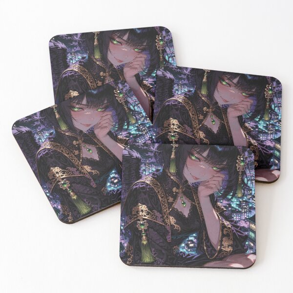 Item preview, Anime Cat Eared Qipao Girl on a Moonlit Rooftop designed and sold by RGB-crayon.
