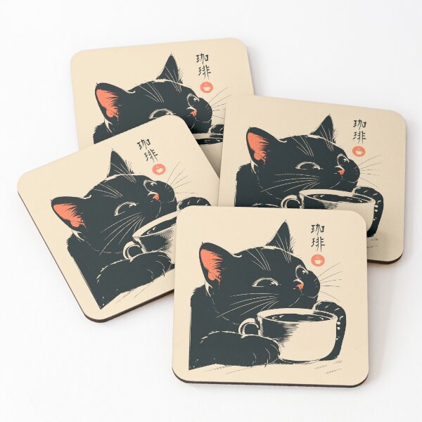 Item preview, Black Cat Espresso Mug Japanese Kanji designed and sold by mustbewhy.