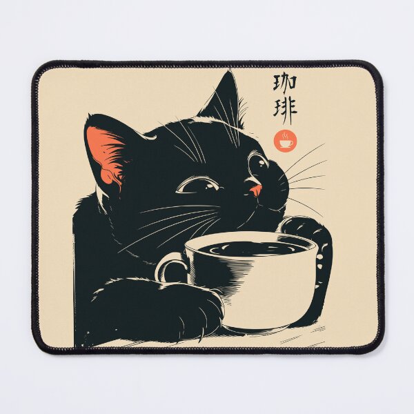 Item preview, Black Cat Espresso Mug Japanese Kanji designed and sold by mustbewhy.