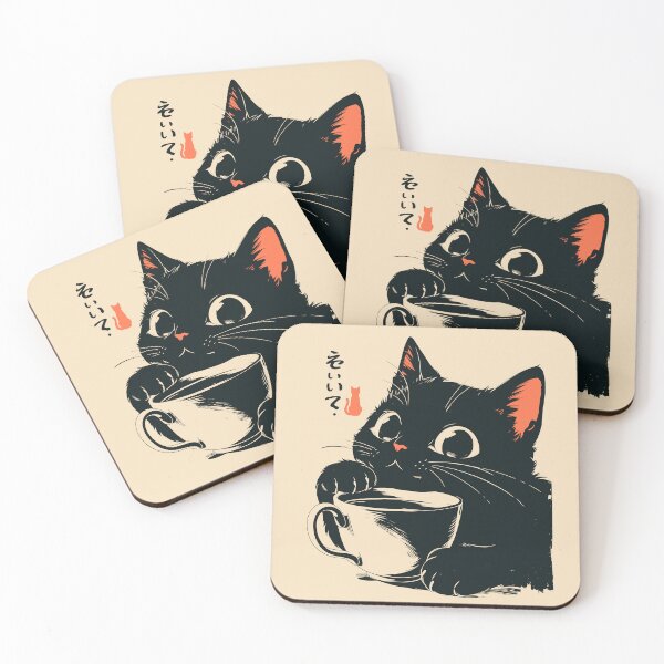 Item preview, Black Cat Paws Coffee Cup Japanese Vintage designed and sold by mustbewhy.
