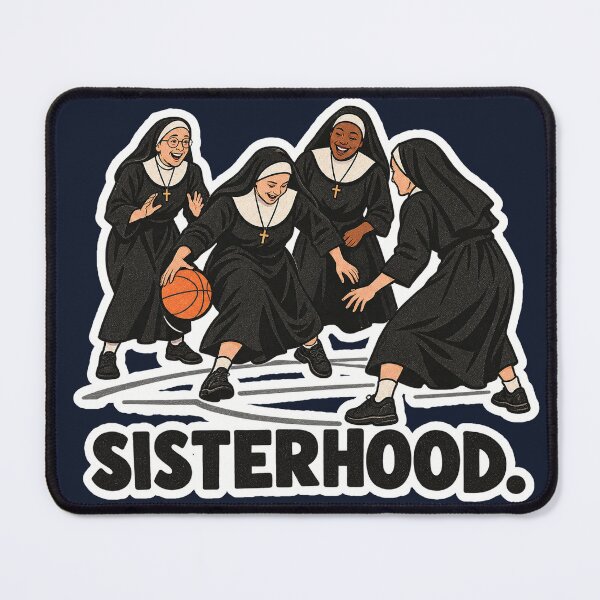 Item preview, Sisterhood Nuns Playing Basketball Sticker designed and sold by NuretroStudio.