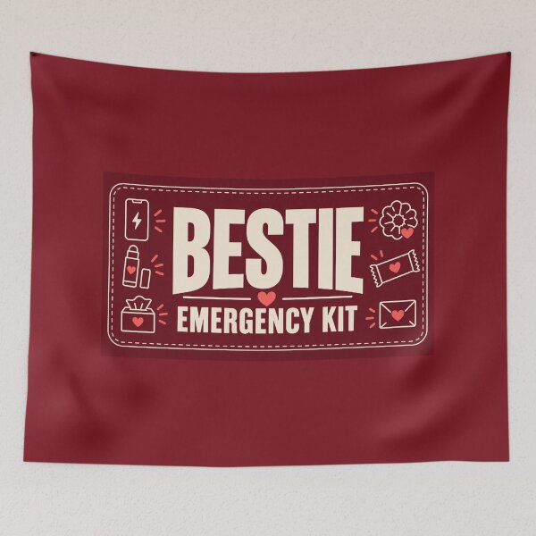 Item preview, Bestie Emergency Kit – Galentine Friendship Gift Zipper Pouch designed and sold by astersgraphics.