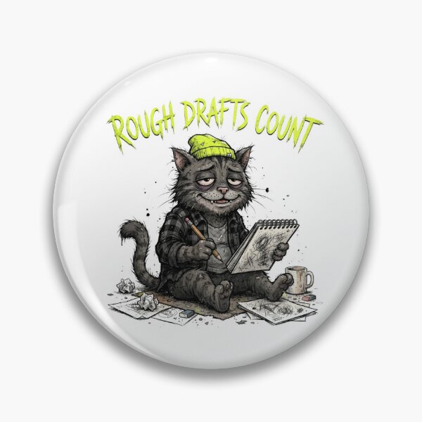 Item preview, Rough Drafts Count - Tired Artist Cat Sketching Illustration designed and sold by Sanan Israyilli.