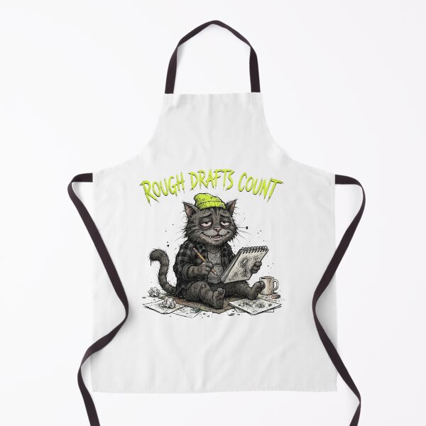 Item preview, Rough Drafts Count - Tired Artist Cat Sketching Illustration designed and sold by Sanan Israyilli.