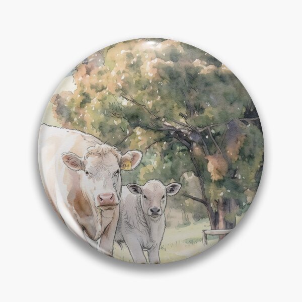 Item preview, White Cow with Calf designed and sold by tomorrowsart.