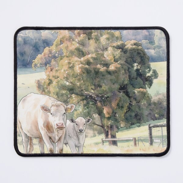 Item preview, White Cow with Calf designed and sold by tomorrowsart.