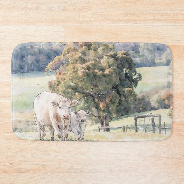 Item preview, White Cow with Calf designed and sold by tomorrowsart.
