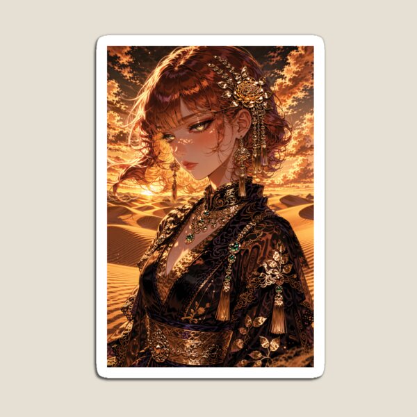Item preview, Copper Haired Anime Girl Crossing Sand Dunes designed and sold by RGB-crayon.