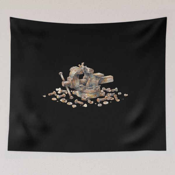 Item preview, Vintage Rusty Bench Vise And Nuts Tools Art designed and sold by bvdesignart.