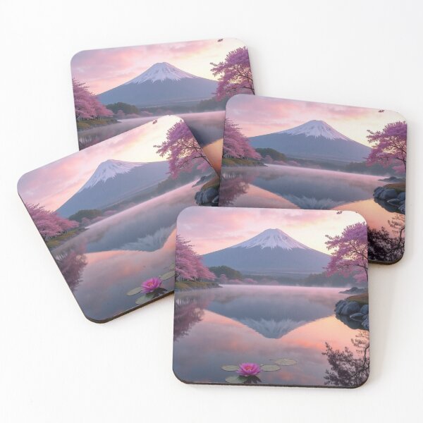 Item preview, Morning Mist at Sakura Lake - Mountain Serenity designed and sold by nhk999.