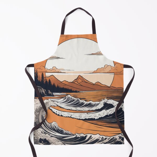 Item preview, Vintage Inspired Seascape with A Giant Sun. designed and sold by MissYouONLY.
