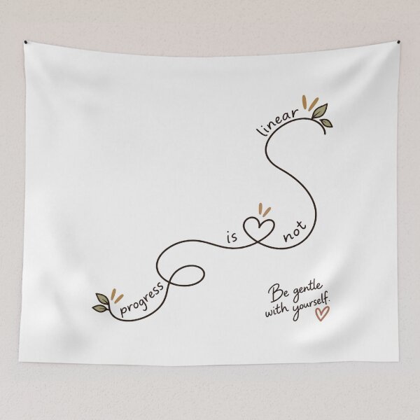 Item preview, Progress Is Not Linear – Be Gentle With Yourself | Self Care & Recovery Design designed and sold by GentleRecovery.