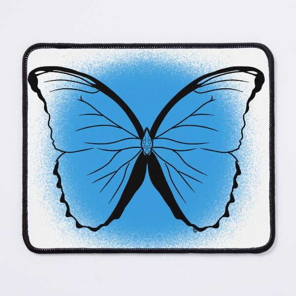 Item preview, Blue Morpho Butterfly Line-art (Blue) designed and sold by Burnt_Pikachu.