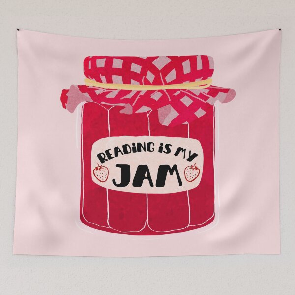 Item preview, reading is my jam - berry jam designed and sold by Neadoodles.