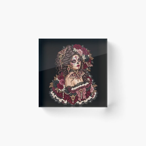 Item preview, Catrina with Moths – Gothic Día de los Muertos Familiar designed and sold by Lichtisign.