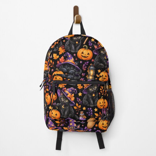 Item preview, Cute Black Witch Cats & Pumpkins Halloween Pattern designed and sold by blankTeeShirt.