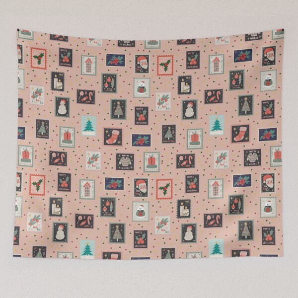 Item preview, Christmas Stamps & Dots on Pastel Orange designed and sold by KSimpson838.