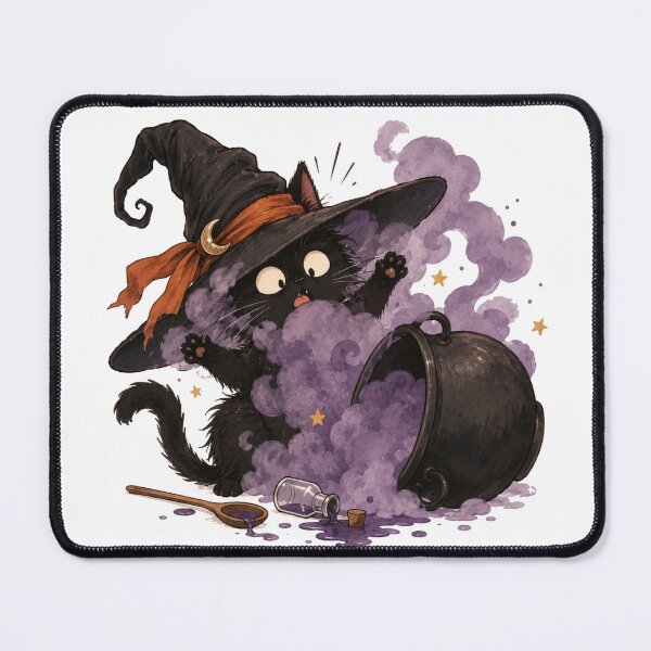 Item preview, Witch Cat Potion Disaster – Funny Halloween Black Cat designed and sold by Yaqon.