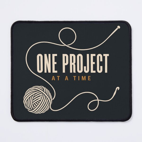 Item preview, One Project at a Time – Knitting Crochet Project Tote Bag designed and sold by astersgraphics.