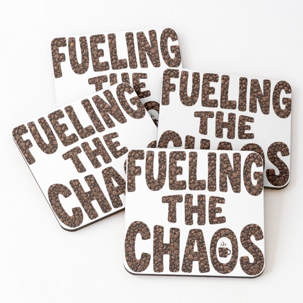 Item preview, Fueling The Chaos - Coffee Bean Typography Quote Art designed and sold by Sanan Israyilli.