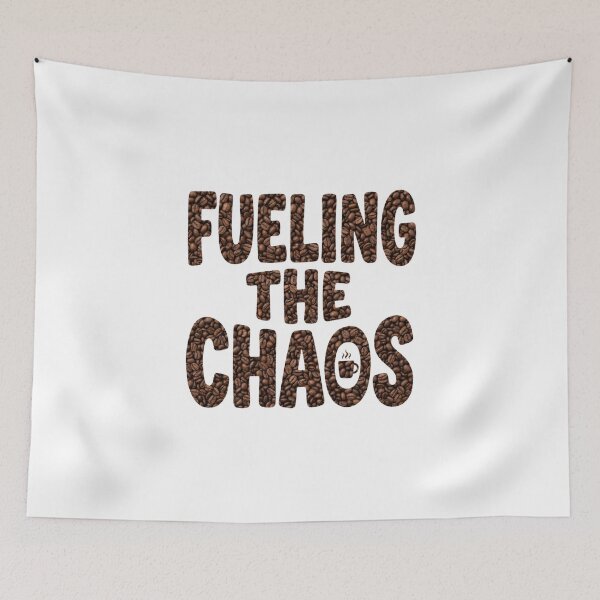 Item preview, Fueling The Chaos - Coffee Bean Typography Quote Art designed and sold by Sanan Israyilli.
