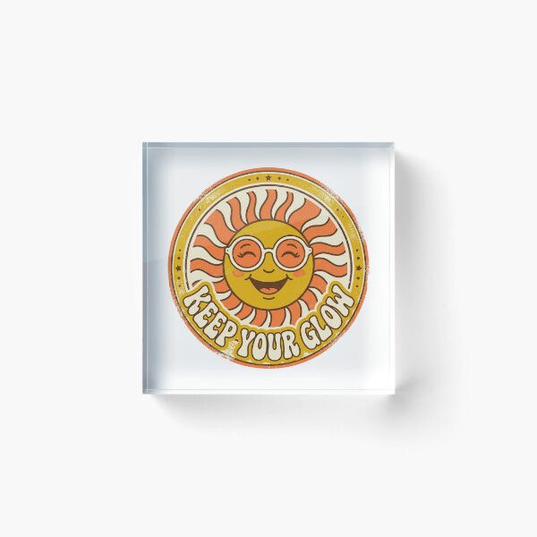 Item preview, Keep Your Glow - Vintage 70s Retro Smiling Sun Badge designed and sold by Sanan Israyilli.