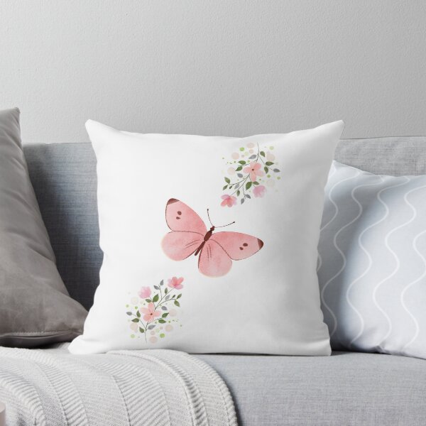 Item preview, Pink Butterfly Floral Watercolor designed and sold by moon2020m.