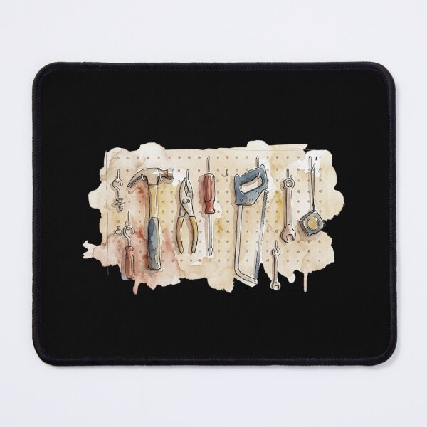 Item preview, Vintage Handyman Tool Pegboard Workshop Watercolor Art designed and sold by bvdesignart.