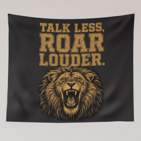Item preview, Talk Less Roar Louder - Action-Oriented Grit Motivational Lion Typography Art designed and sold by Bennie Singh.