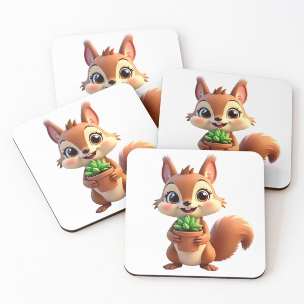 Item preview, Cute 3D Baby Squirrel with Succulent Plant Cartoon designed and sold by SORVas.